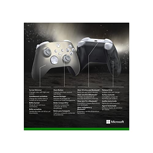 Microsoft Xbox Wireless Controller Lunar Shift - Wireless & Bluetooth Connectivity - New Hybrid D-Pad - New Share Button - Featuring Textured Grip - Easily Pair & Switch Between Devices