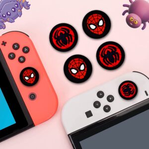 PERFECTSIGHT Spider Switch Joycon Thumb Grips, Cut Animal Joystick Caps for Nintendo Switch, 4 PCS Thumbstick Cover for Switch Lite, Switch OLED, Analog Stick Button Cover for NS Controller