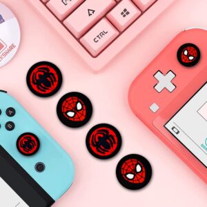 PERFECTSIGHT Spider Switch Joycon Thumb Grips, Cut Animal Joystick Caps for Nintendo Switch, 4 PCS Thumbstick Cover for Switch Lite, Switch OLED, Analog Stick Button Cover for NS Controller