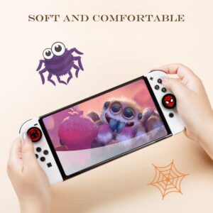 PERFECTSIGHT Spider Switch Joycon Thumb Grips, Cut Animal Joystick Caps for Nintendo Switch, 4 PCS Thumbstick Cover for Switch Lite, Switch OLED, Analog Stick Button Cover for NS Controller