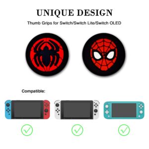 PERFECTSIGHT Spider Switch Joycon Thumb Grips, Cut Animal Joystick Caps for Nintendo Switch, 4 PCS Thumbstick Cover for Switch Lite, Switch OLED, Analog Stick Button Cover for NS Controller