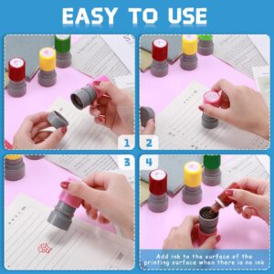 12 Pack Sorted Teacher Stamp Self-Inking Rubber Stamps Picture Stamps for Teachers Motivation Stamps Teacher Review Photosensitive Stamps Behavior Stamps for Kids Students School Classroom Homework