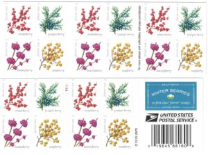 winter berries book of 20 first class us postage stamps wedding celebrate engagement (20 stamps)