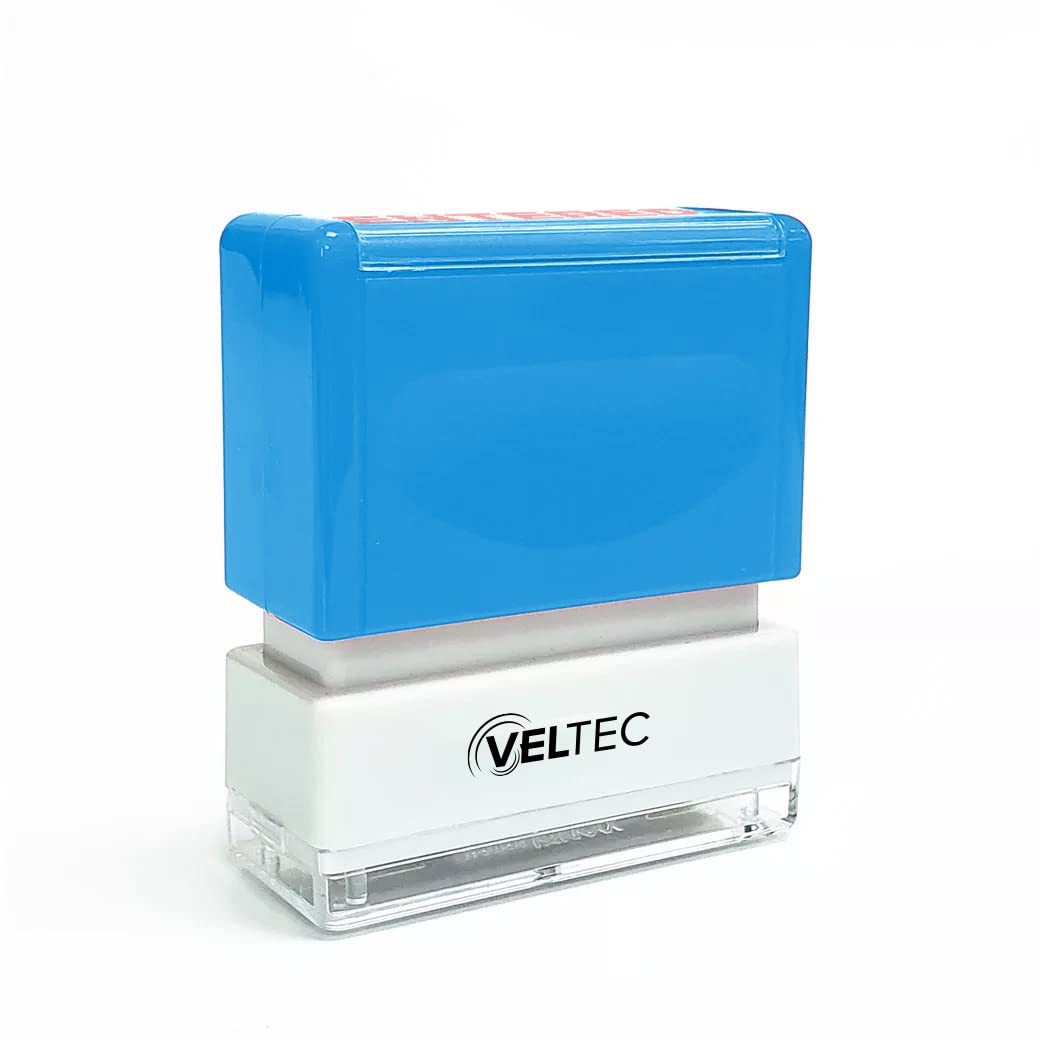 Veltec Premium Pre-Inked Message Stamp, Red Ink (Confidential)