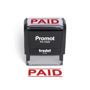 promot paid stamp self inking stamp - paid stamp for office, accounts payable stamp - rubber stamps for retail use, red ink stamp, self inking stamp for business supplies, paid stamper