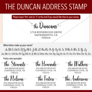 Personalized The Duncans Self-Inking Address Stamp and Ink with Name | Personalized Couples Address Stamps | Custom Rubber Address Stamp (Medium)