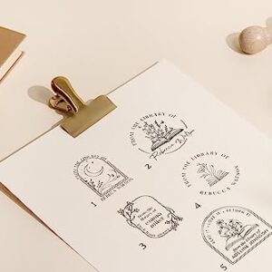 Stamp by Me | from The Library of | Custom Book Embosser Stamp | Floral Book Stamp | Personalized Teacher Stamp | Custom Library Stamp | Custom rubber stamp (Rubber Stamp)