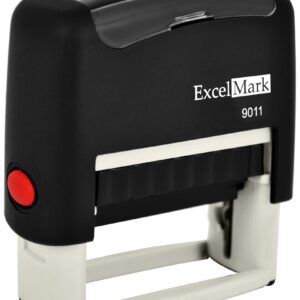 ExcelMark 3-Line Custom Self Inking Rubber Stamp - Home or Office - 9011