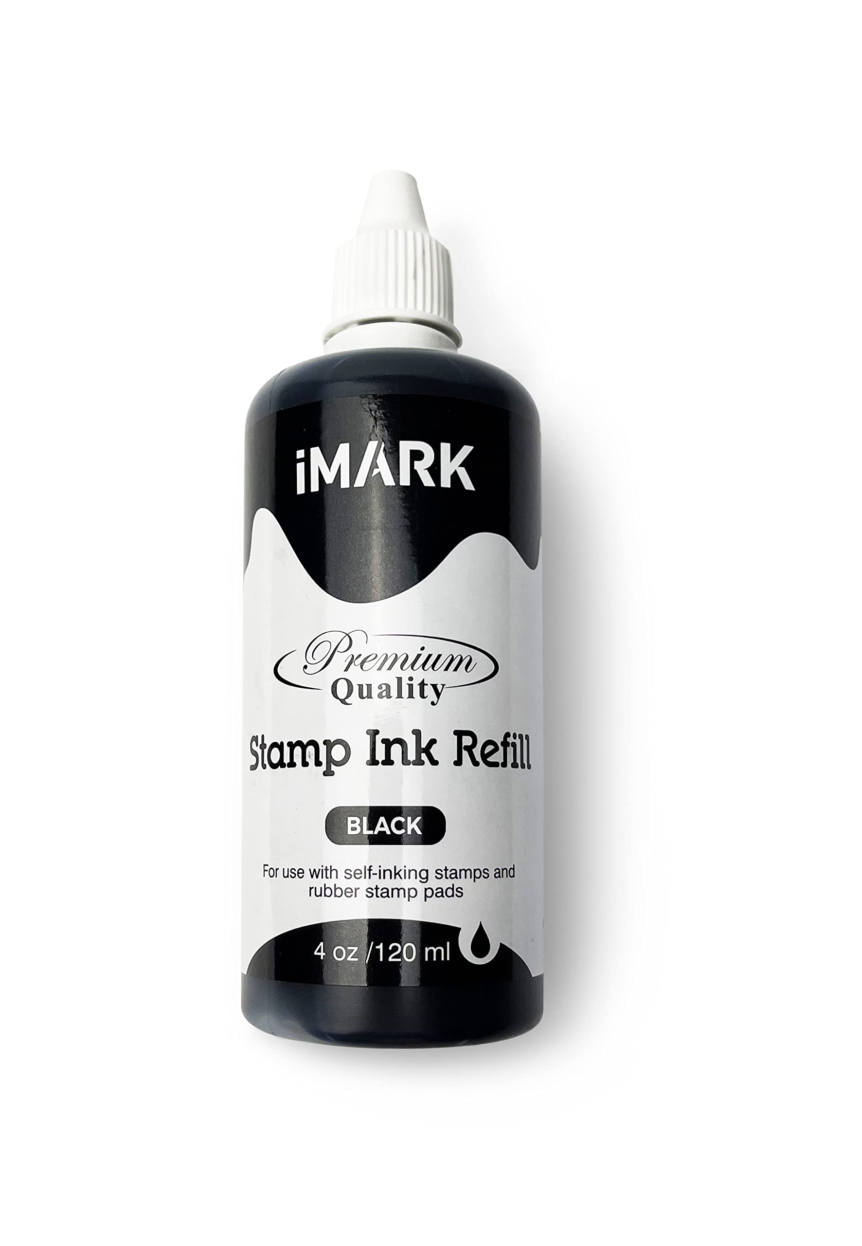 iMARK Premium Refill Ink for Self-Inking Stamps, Daters and Stamp Pads (4 oz, Black)