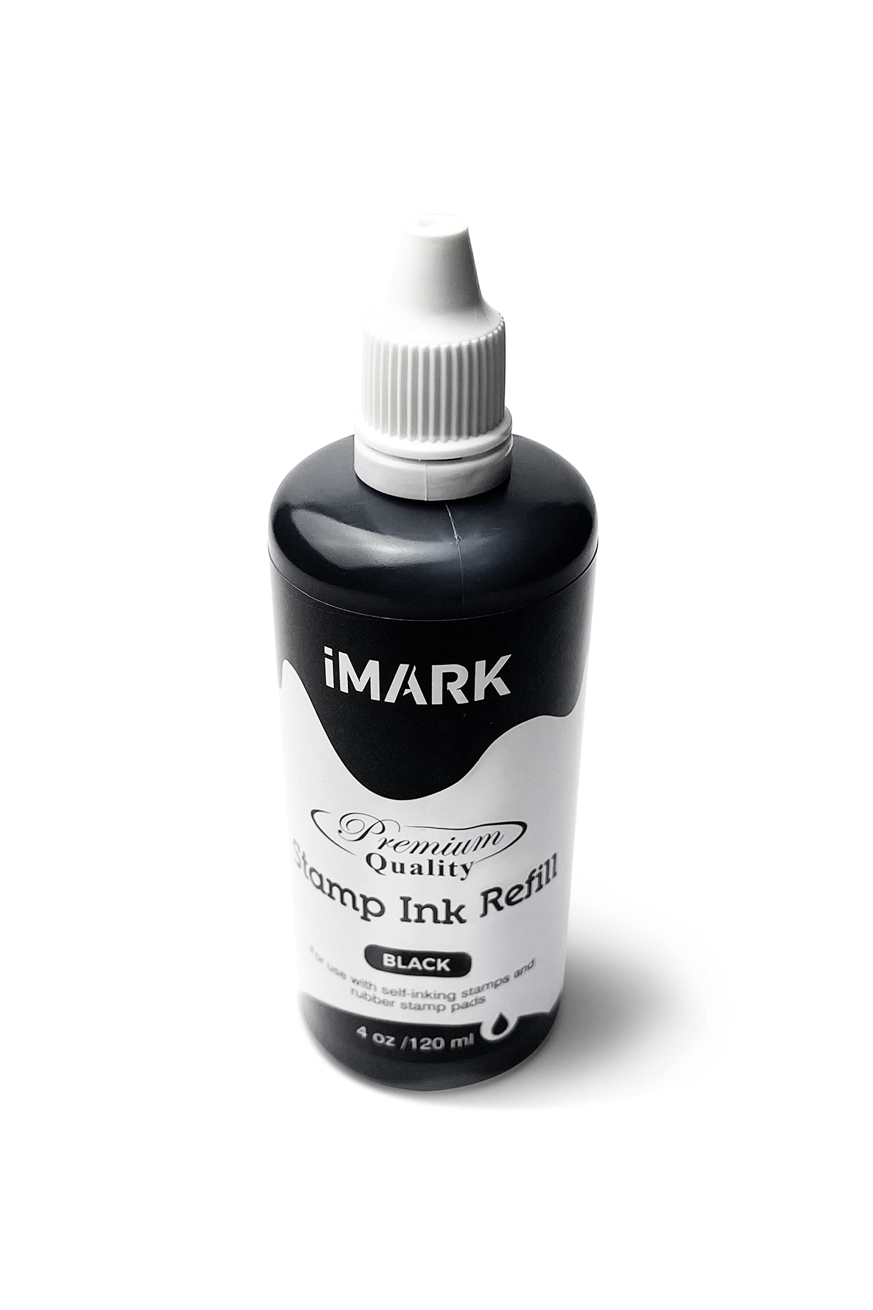 iMARK Premium Refill Ink for Self-Inking Stamps, Daters and Stamp Pads (4 oz, Black)