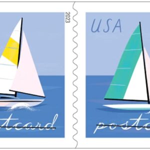 Sailboats Postcard Stamps (1 Sheet (20 Stamps))