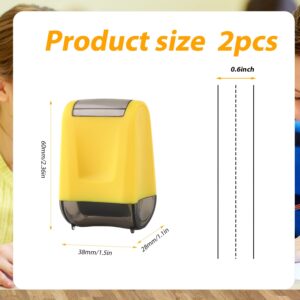 2pcs Dashed Handwriting Lines Practice Roller Stamps Self Inking Dotted Line Rolling Stamp Teacher Stamps for Students Kids Classroom Office Home Handwriting Practice (Yellow, Blue)