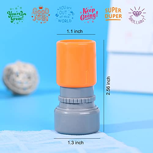 WAFJAMF Pack of 6 Sorted Teacher Stamp Teachers Self-Inking Rubber Stamps Teacher Review Photosensitive Stamps Behavior Stamps for Education