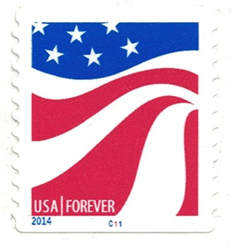 USPS Red White and Blue Forever Stamps - 100 Stamps