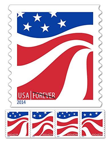 USPS Red White and Blue Forever Stamps - 100 Stamps