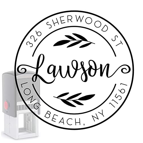 Custom Address Stamp Self-Inking Monogram Address Stamp Personalized Address Stamp 10+ Designs! (Round 6)