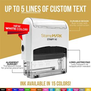 StampMark for Deposit Only Customized Office Self Inking Stamp - 5-Lines - Large - Choose from 15 Ink Colors