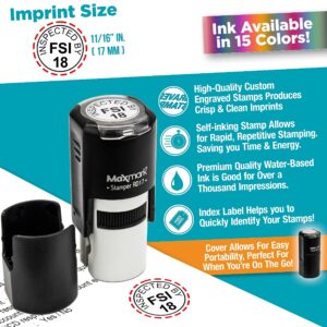 MaxMark Custom Round Self Inking Initials Stamp - 15 Colors to Choose