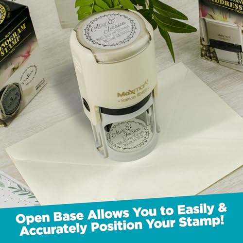 Monogram Address Stamp - Personalized Self Inking Rubber Stamp - Style 037 - with Locking Bottom Cover- Choose from 15 Ink Colors