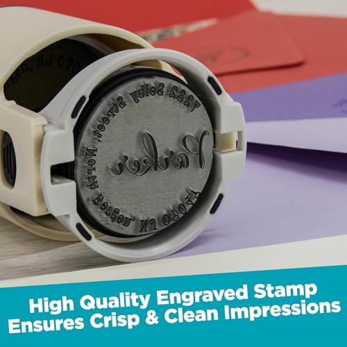 Monogram Address Stamp - Personalized Self Inking Rubber Stamp - Style 037 - with Locking Bottom Cover- Choose from 15 Ink Colors