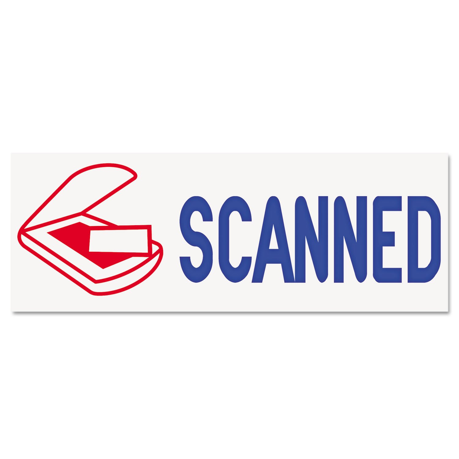 Acc-Stamp2® Pre-Ink Message Stamp, "Scanned", Blue/Red