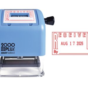 2000 PLUS Easy Select Self-Inking Date/Phrase Stamp, RECEIVED, 1-7/8" x 1" Impression, Red Ink