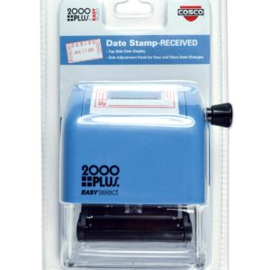 2000 PLUS Easy Select Self-Inking Date/Phrase Stamp, RECEIVED, 1-7/8" x 1" Impression, Red Ink