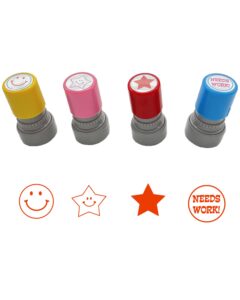 pack of 4 sorted teacher stamp boyidew self-inking rubber stamps pre-inked review photosensitive star stamps for teachers education grading