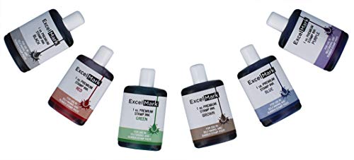 ExcelMark Premium Self-Inking Stamp Refill Ink - 1 oz. (Red)