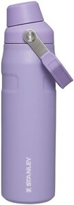 stanley iceflow fast flow water bottle 24 oz | angled spout lid | lightweight & leakproof for travel & gym | insulated stainless steel | bpa-free | lavender