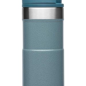 STANLEY NeverLeak Travel Mug .35L / 12OZ Hammertone Ice – Leakproof - Tumbler for Coffee, Tea & Water - BPA FREE - Stainless-Steel Thermo Cup - Rotating lid covers drink - Dishwasher Safe