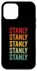 iphone 12 mini stanly county, north carolina, rainbow text design case