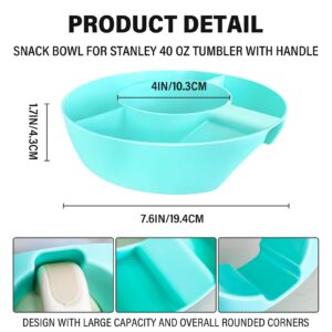 Snack Bowl for Stanley Cup, Reusable Snack Ring Tray Platter Compatible with Stanley 40 Oz Tumbler, 3 Compartments for Candy,Appetizer,Nuts,Popcorn, Cup Holder for Stanley Cup Accessories (beige)