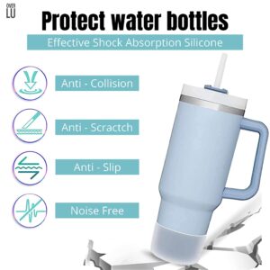 6pcs Silicone Spill Proof Stopper Set + Bottom Protector Boot For Stanley Quencher Adventure 40oz & Stanley IceFlow 20oz 30oz (Transparent)