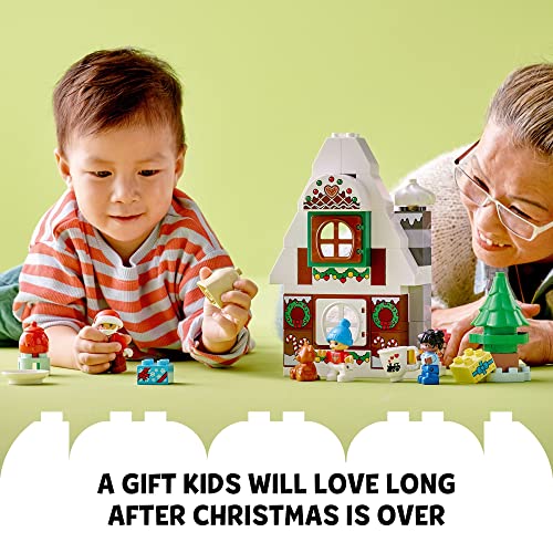 LEGO DUPLO Santa's Gingerbread House Toy with Santa Claus Figure, Stocking Filler Gift Idea for Toddlers, Girls and Boys Age 2 Plus, 10976