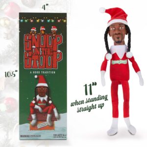 Snoop Dogg Snoop on a Stoop 2023 Christmas Elf Doll, 12” Small Plush Toys Shelf Decor, includes Elf Toy, Extra Tshirt, Sunglasses and Necklace, for Men & Women.