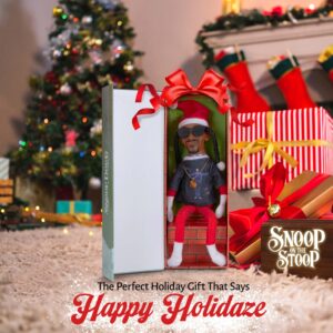 Snoop Dogg Snoop on a Stoop 2023 Christmas Elf Doll, 12” Small Plush Toys Shelf Decor, includes Elf Toy, Extra Tshirt, Sunglasses and Necklace, for Men & Women.