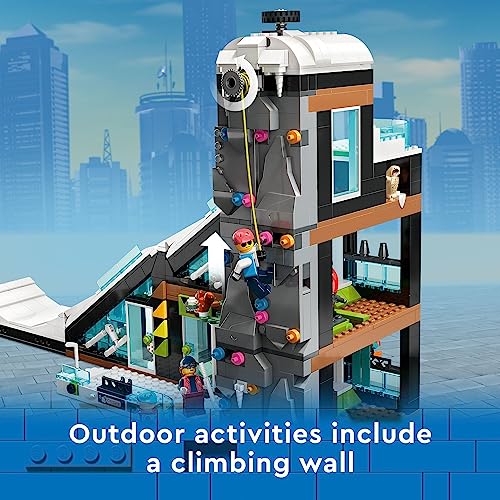 LEGO City Ski and Climbing Center Building Set, 1045 Pieces, for Kids Ages 7 and Up