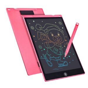 LCD Writing Tablet for Kids, 12 Inch Colorful Doodle Board Toddler Learning Toys, Christmas Birthday Gift for 3 4 5 6 7 8 9 Years Old Girls Boy