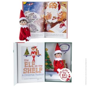 the elf on the shelf: a christmas tradition - girl scout elf with blue eyes - includes artfully illustrated storybook, keepsake box and official adoption certificate