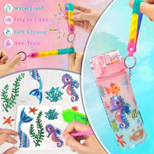 EDsportshouse Decorate Your Own Water Bottle Kits for Girls Age 4-6-8-10,Mermaid Painting Crafts,Fun Arts and Crafts Gifts Toys for Girls Birthday Christmas(Mermaid)