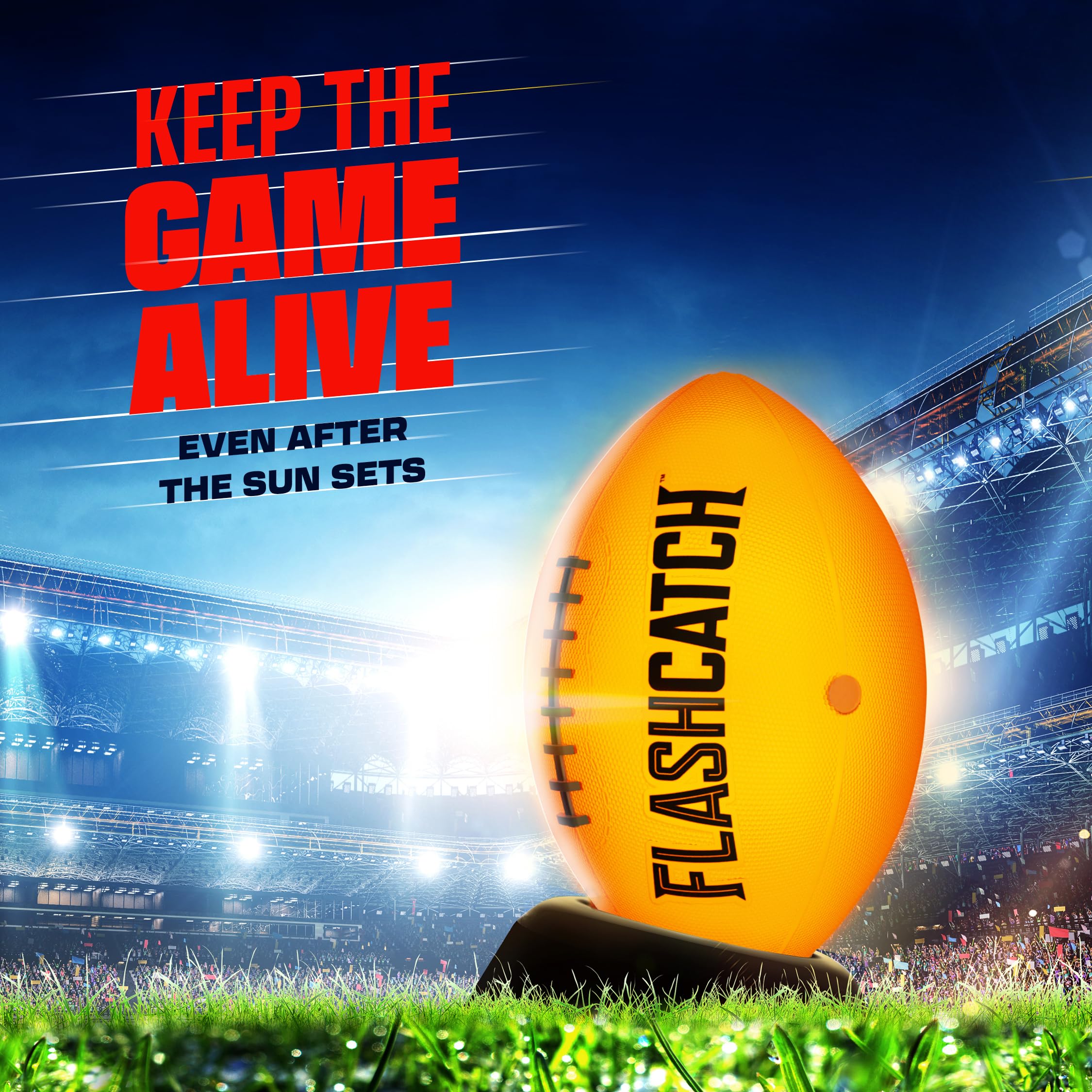 Light Up Football - Glow in the Dark Ball - NO 6 - Outdoor Sports Birthday Gifts for Boys 8-15+ Year Old - Kids Teenage Youth Easter Gift Ideas Activity - Boy Toys Stuff Ages 8 9 10 11 12 13 14 15