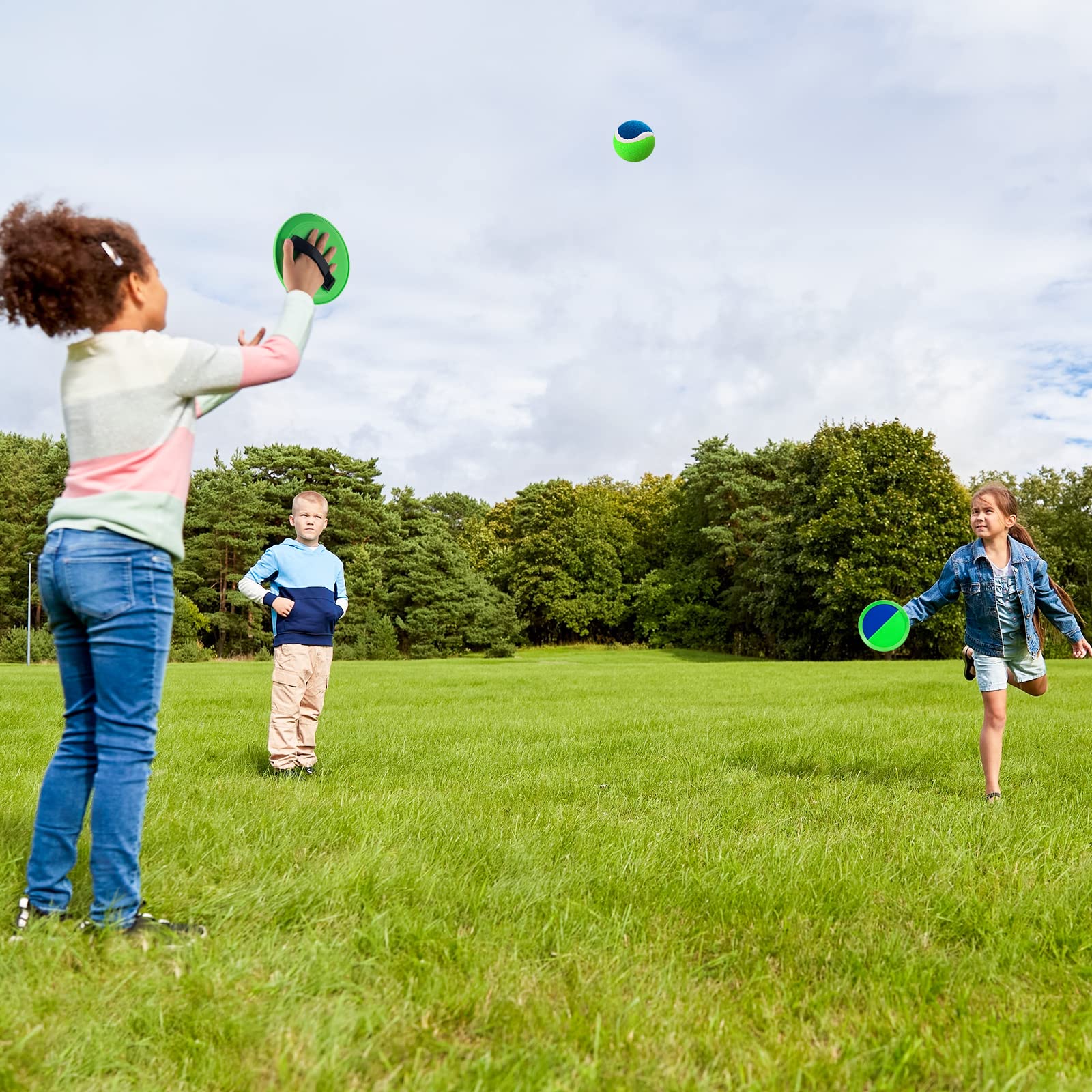 Weehoey Kids Toys - Outdoor Games for Kids, Toss and Catch Ball Set with 6 Paddles 3 Balls, Toys for 3 4 5 6 7 8+ Year Old Boys Girls Christmas Birthday Gifts