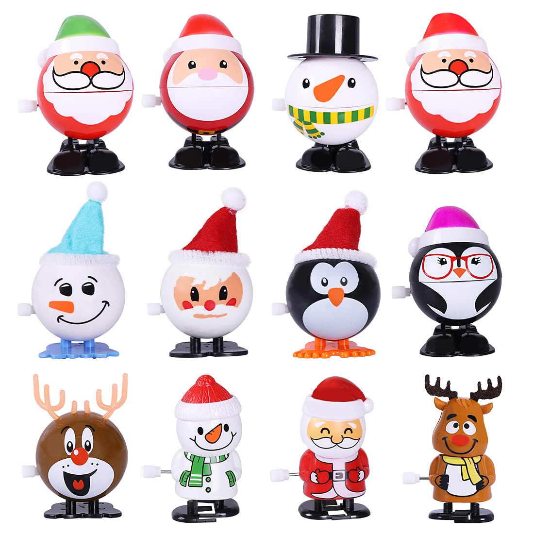 Max Fun 12pcs Christmas Wind Up Stocking Stuffers Toys Assortment for Christmas Party Favors Goody Bag Filler (Christmas Wind up Toys)