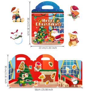 Christmas Reusable Sticker Book for Kids Christmas Theme Activity Books for Toddlers Busy Book Birthday Gifts Car Travel Toys