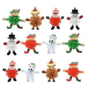 12Pcs Christmas Mini Porcupine Toys,Squeeze Toys Stress Relief Boys Balls Fidget Toy for Kids Christmas Party Favor,Christmas Decor(Christmas)