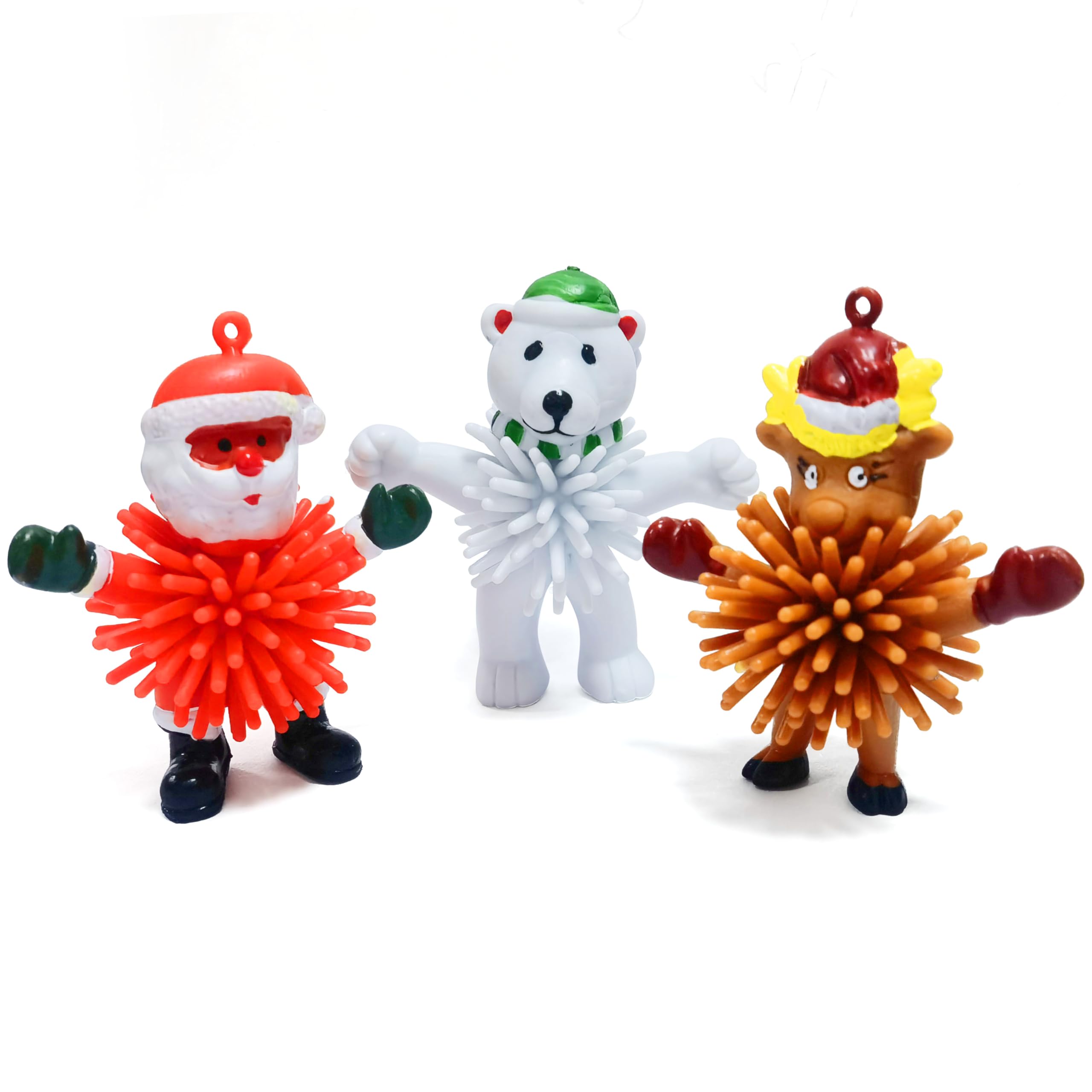 12Pcs Christmas Mini Porcupine Toys,Squeeze Toys Stress Relief Boys Balls Fidget Toy for Kids Christmas Party Favor,Christmas Decor(Christmas)