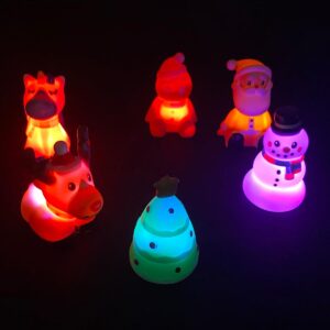 Jofan 6 Pack Christmas Light Up Bath Toys Christmas Toys for Kids Toddlers Boys Girls Christmas Stocking Stuffers Party Favors Gifts