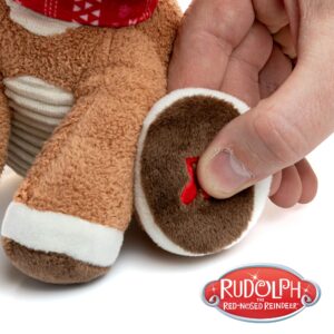 KIDS PREFERRED Santa Claus Rudolph The Red-Nosed Reindeer Musical Stuffed Animal, Baby's First Christmas Plush, 8 Inches