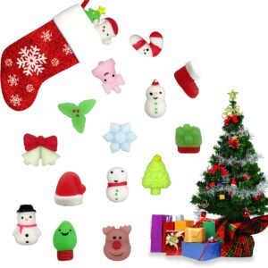 Jofan 36 PCS Christmas Mochi Squishy Toys Christmas Toys Squishies for Kids Girls Boys Toddlers Christmas Party Favors Stocking Stuffers Gifts